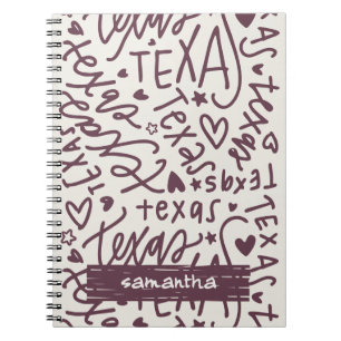 Mörk Ro Texas Doodle Mönster Anteckningsbok
