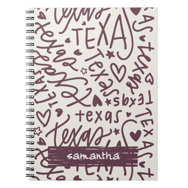 Mörk Ro Texas Doodle Mönster Anteckningsbok (Framsidan)