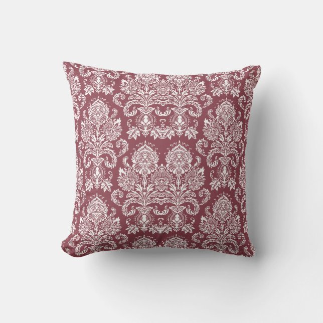 Mörk Ro Victorian Damask Kudde (Framsida)