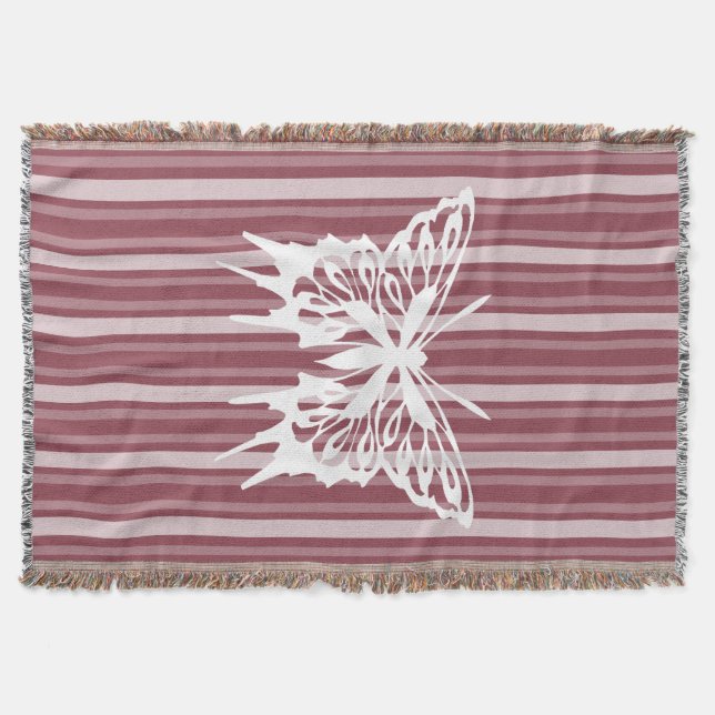 Mörk Ro Victorian Rand med fjäril Mysfilt (Framsidan)