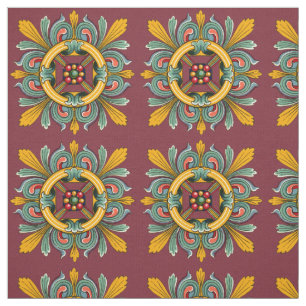 Mörk Ro Victorian Tile Design Tyg