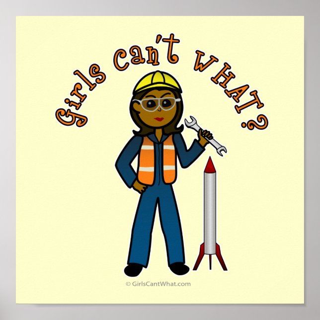 Mörk Rocket Scientist Girl Poster (Framsidan)