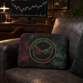 Mörk Röd Grön Bull Björn Mentalitet Trader Design Laptop Fodral