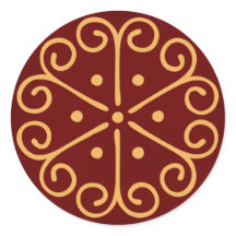 Mörk Röd julkuvert Seal w/ Guld Snöflake