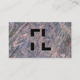 Mörk röd marble marble marble structure monogram b visitkort