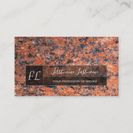 Mörk röd marble marble marble structure monogram b visitkort