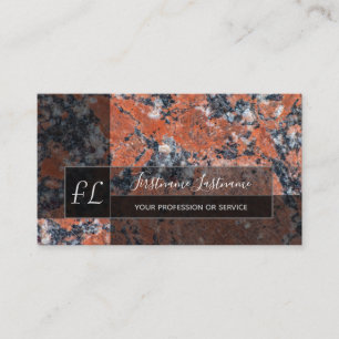 Mörk röd marmor svart marmor struktur monogram visitkort