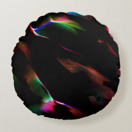 Mörk röd och färgad och djup rund kudde