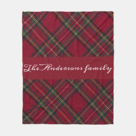 Mörk Röd och grönt julklapp Fleecefilt