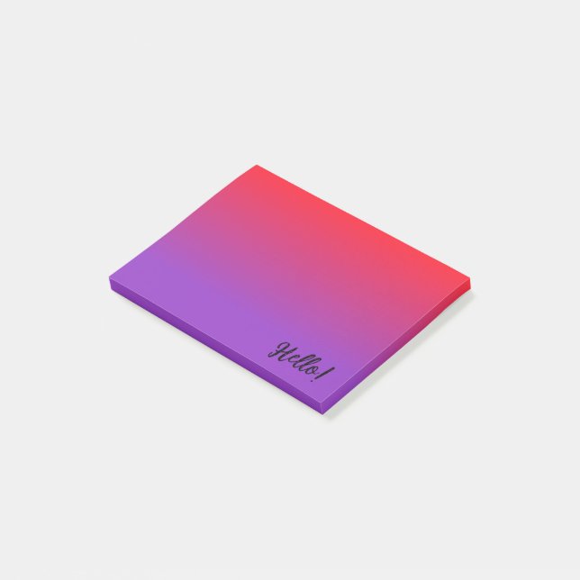 Mörk röd och mörk lila gradient  post-it block (Vinklad)