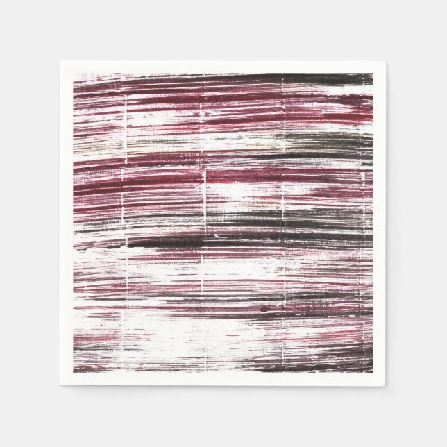 Mörk röd och svart rand pappersservett (Framsidan)