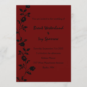 Mörk Röd ros - inbjudan till Gothic Wedding