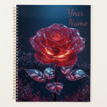 Mörk Röd Ros Planner