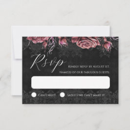 Mörk Röd ros Romantic Victorian Gothic OSA kort
