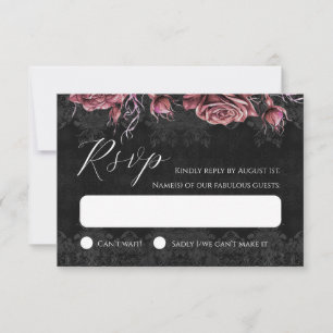 Mörk Röd ros Romantic Victorian Gothic OSA kort
