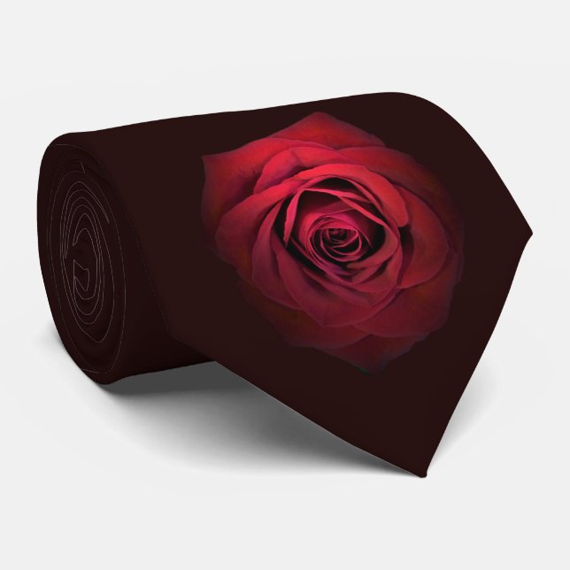 Mörk - röd rosTie Slips (Rullad)