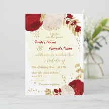 mörk: röda och vita blommor guld bröllop