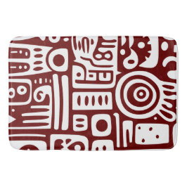Mörk - röda och vita doodlar 3 av 4 badrumsmatta
