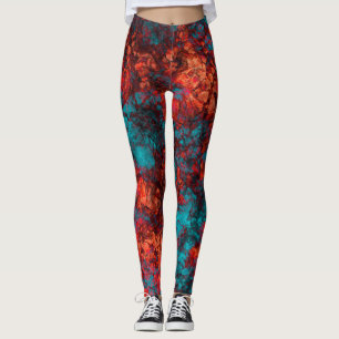 Mörk rödblått struktur texturerat suede marble gra leggings