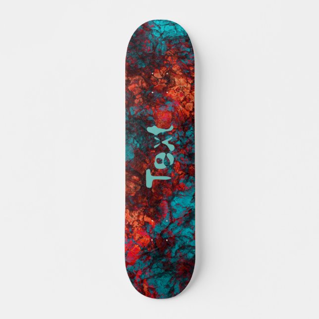 Mörk rödblått struktur texturerat suede marble gra mini skateboard bräda 18,5 cm (Framsida)