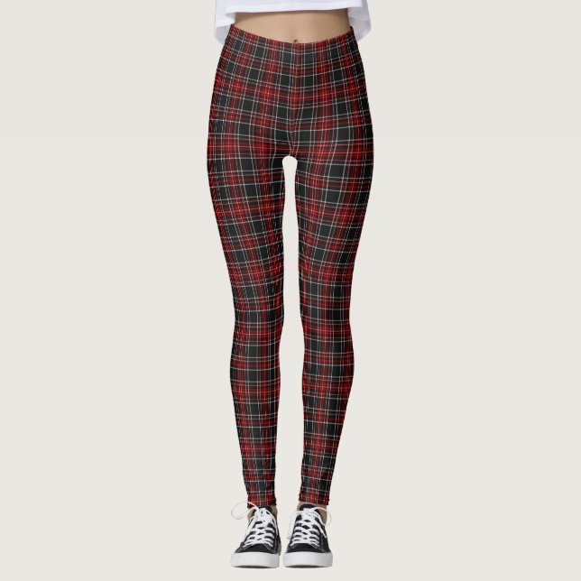 Mörk/rödblekt skinn leggings (Framsida)