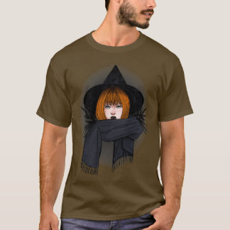 Mörk Rödhårig Witch med Scarf T Shirt