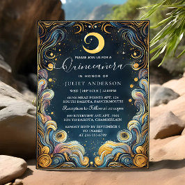 Mörk Roligt Star Prom Starry Night Himmel Quincean Inbjudningar