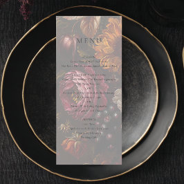 Mörk Romantic Baroque Blommigt Painting Bröllop Meny