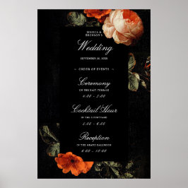 Mörk Romantic Blommigt Dutch Masters Bröllop Välko Poster