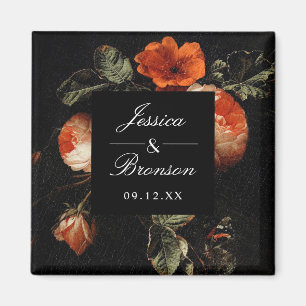 Mörk Romantic Blommigt Ro Nederländska Bröllop Magnet