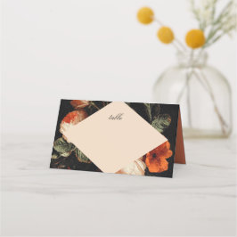 Mörk Romantic Blommigt Ro Nederländska Bröllop Placeringskort