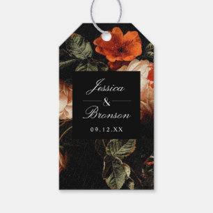Mörk Romantic Blommigt Ro Nederländska Bröllop Presentetikett