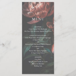 Mörk Romantic Fine Art Blommigt Bröllop Meny