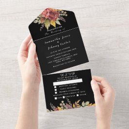 Mörk Romantic Ro Blommigt Script Bröllop