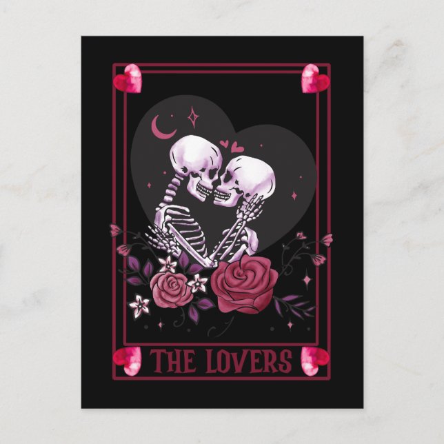 Mörk Romantic Valloween Valentine Vykort (Framsida)