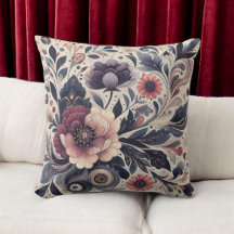 Mörk Romantik Boho Watercolor Blommigt Vår, sommar