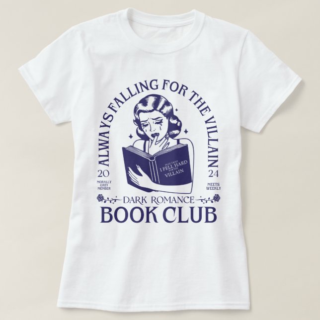 Mörk Romantik Bok Klubb Morally Grått Smut Reader T Shirt (Design framsida)