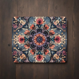Mörk Romantik Burgundy Art Deco Blommigt Sommaren Musmatta