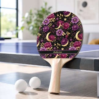 Mörk Romantik Celestial Moon Namn Lila Guld Pingisracket