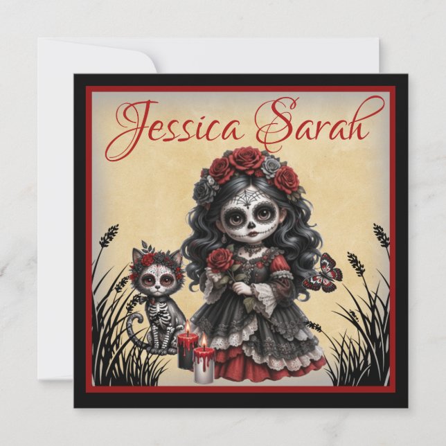 Mörk Romantik_ Crimson Rose Julkort (Framsida)