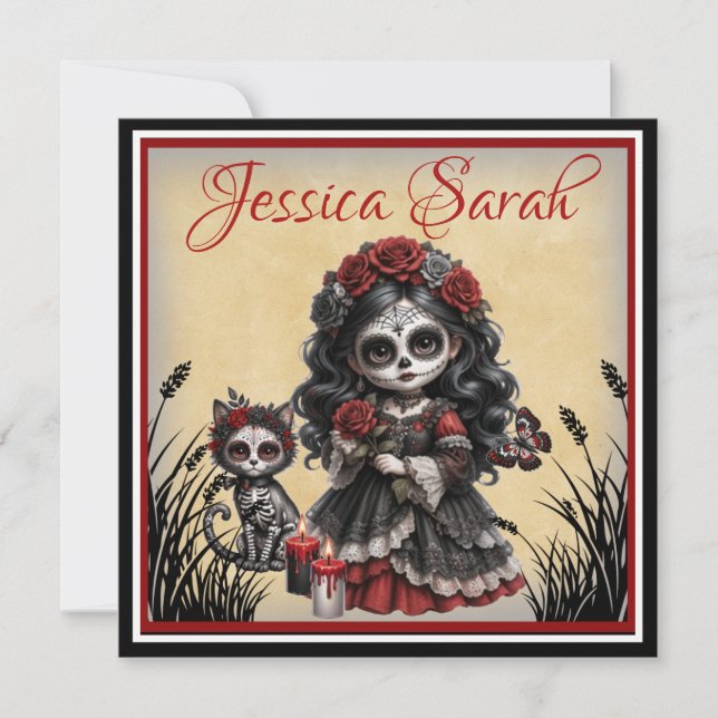 Mörk Romantik_ Crimson Rose Tack Kort (Framsida)