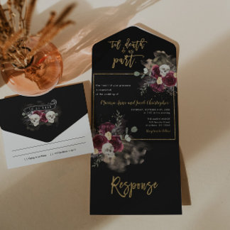 Mörk Romantik Gotisk Bröllopsinbjudan Samlingsvers