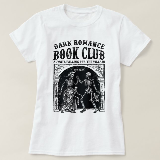 Mörk Romantik Klubb Bok Trendig Literature T Shirt (Design framsida)