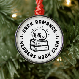 Mörk romantik-läsare bok klubb julgransprydnad metall