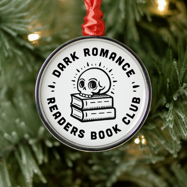 Mörk romantik-läsare bok klubb julgransprydnad metall (Träd)
