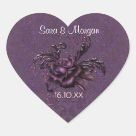 Mörk Romantik Ro 2 Bröllop säl Hjärtformat Klistermärke