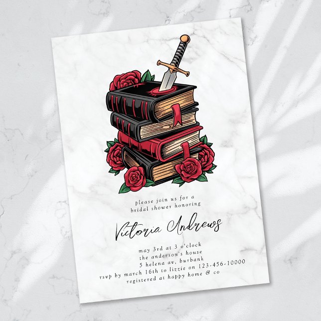 Mörk Romantik Romantacy Bookish Möhippa Inbjudningar (Skapare uppladdad)