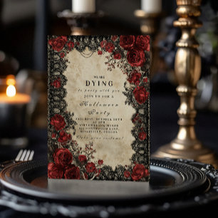 Mörk Romantik Snöre Halloween fest Inbjudningar