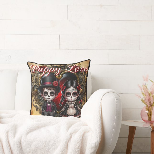 Mörk Romantik Socker Skallar Kudde (Soffa)