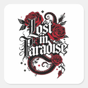 Mörk Romantik Tattoo Stil Citat Fyrkantigt Klistermärke